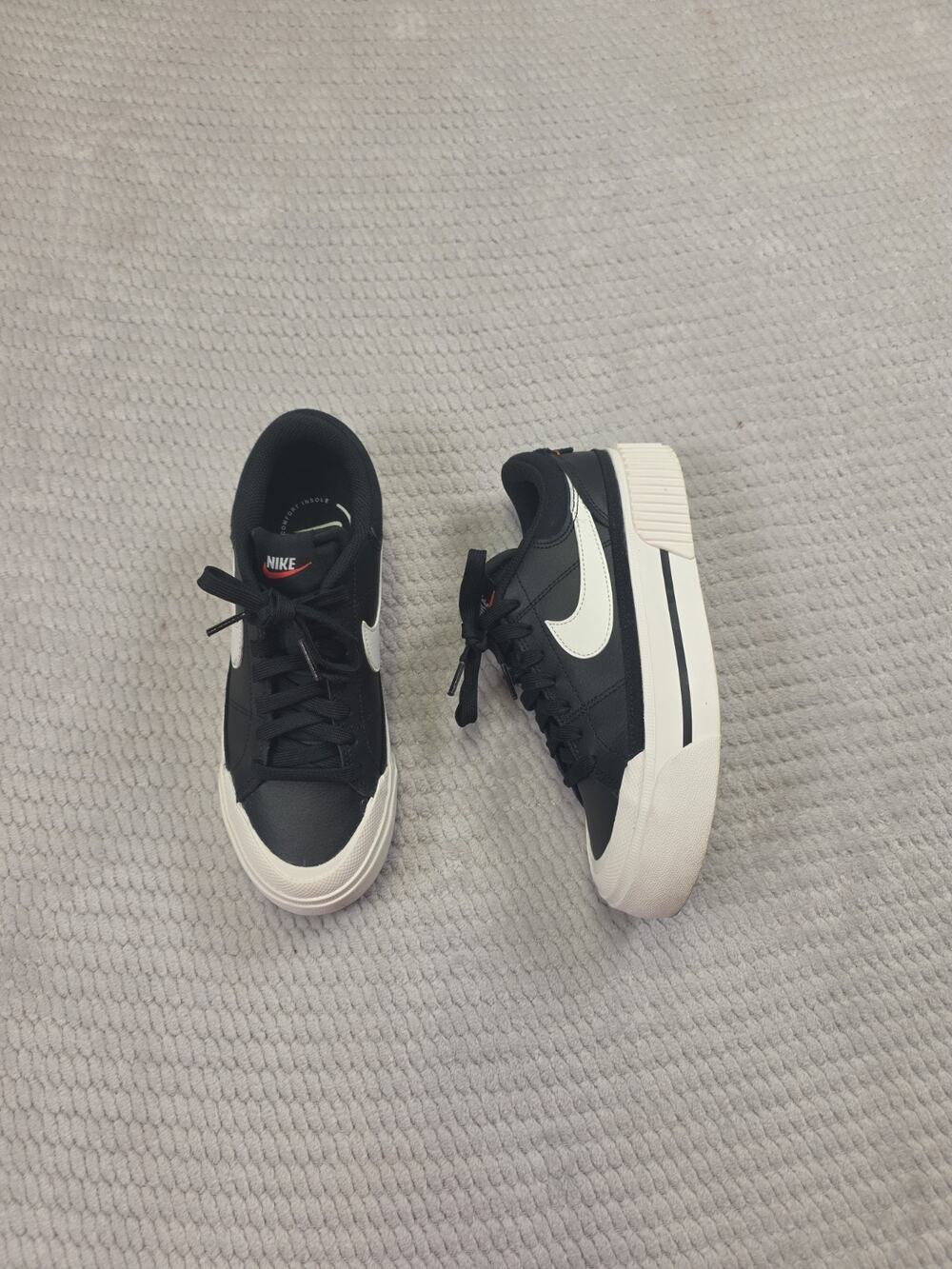Nike Shoes Womens Size 6 Court Legacy Lift Platform Sneakers Black Sail Chunky